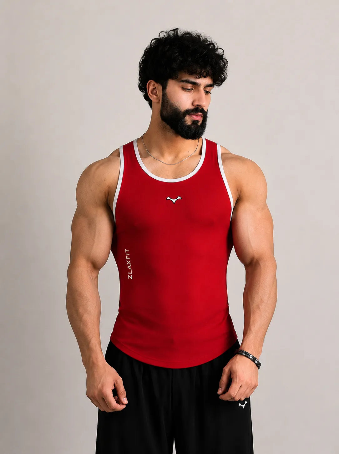 Zlaxfit red compression vest for gym training