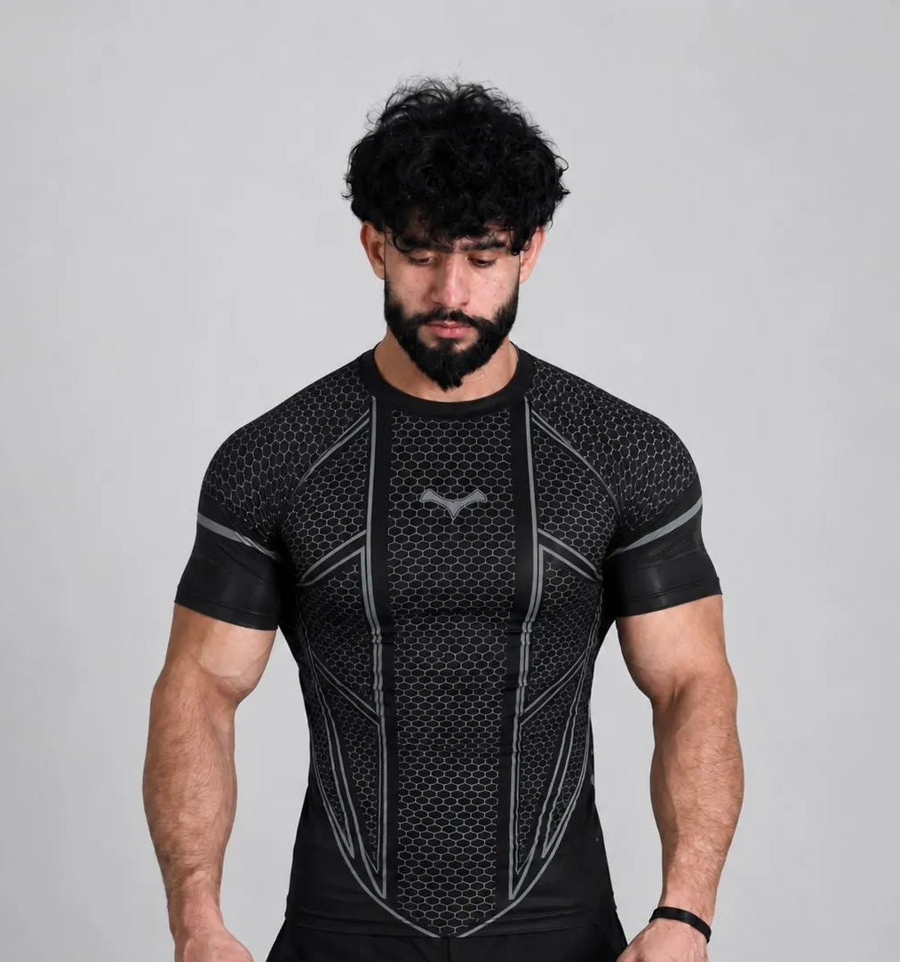 Black Compression Workout Shirt for Men – Zlaxfit
