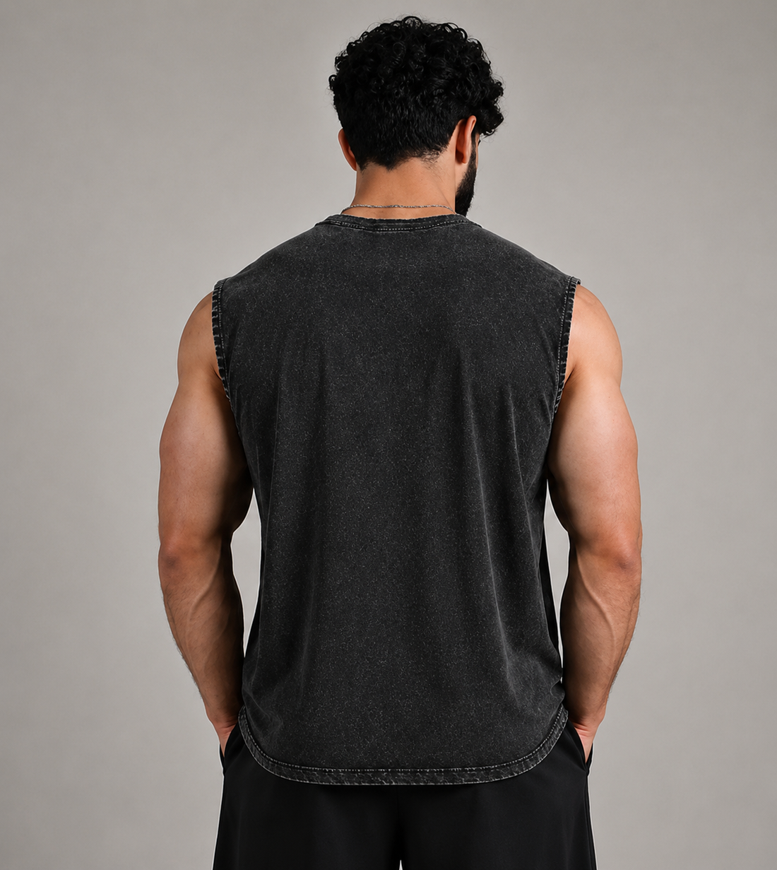 ZF Acid Wash Cropped Tank with modern gym styling