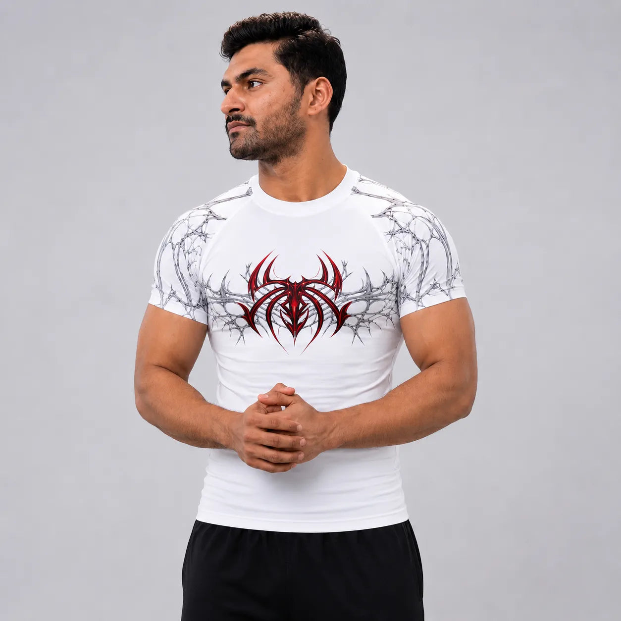 Spider Web Compression-T-Shirt (White)