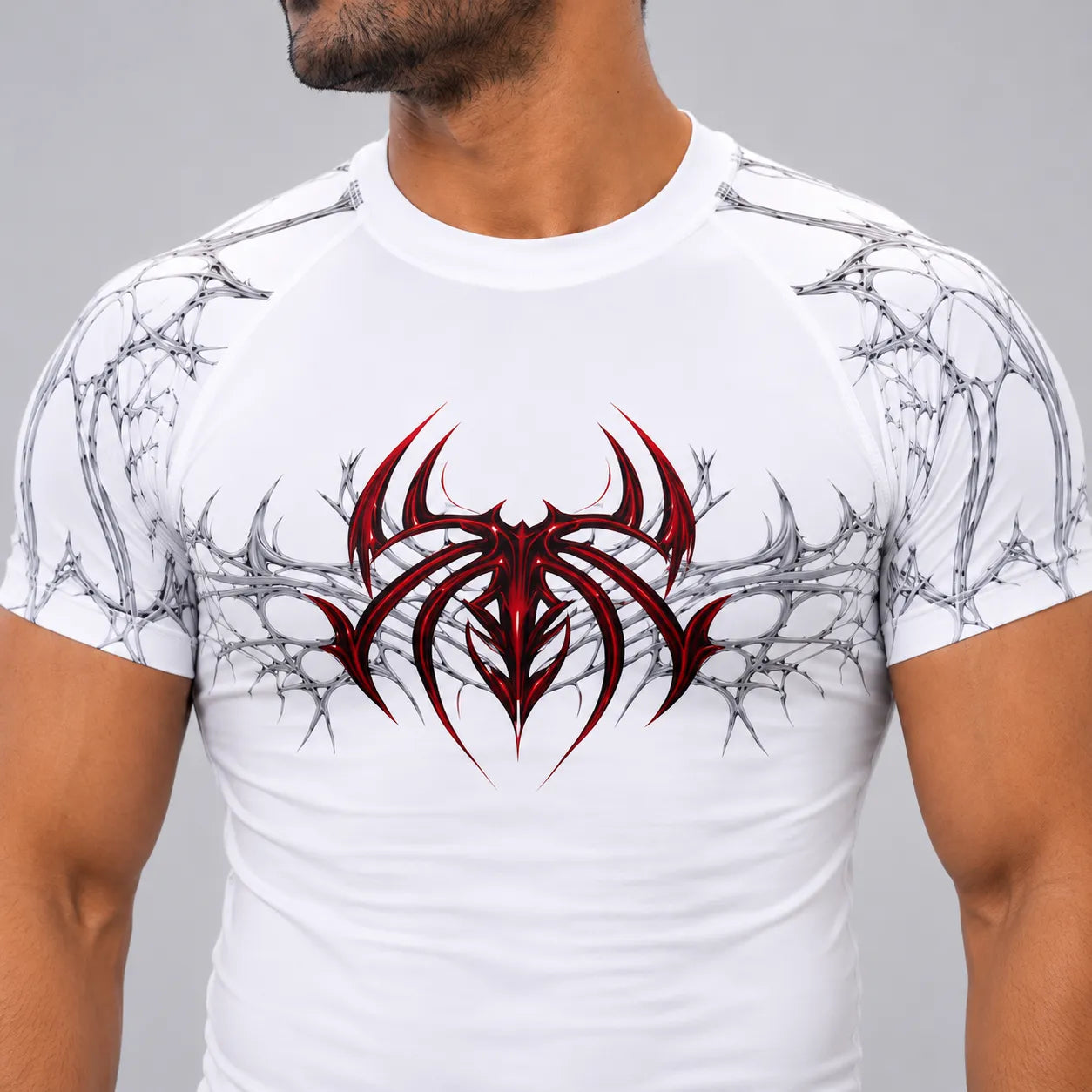 Spider Web Compression-T-Shirt (White)
