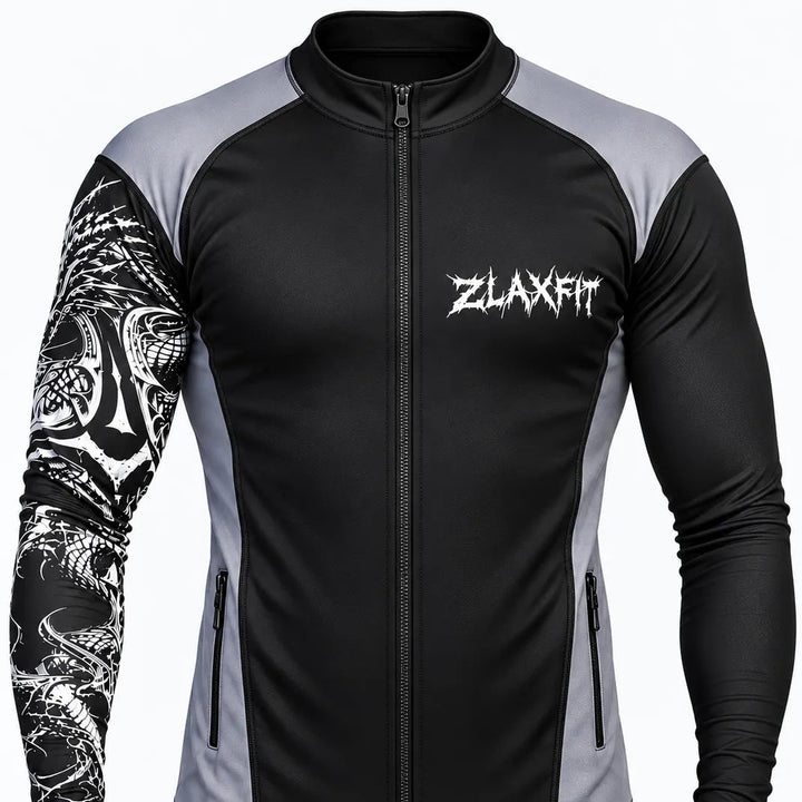ZlaxFit black fitness jacket for an athletic outfit