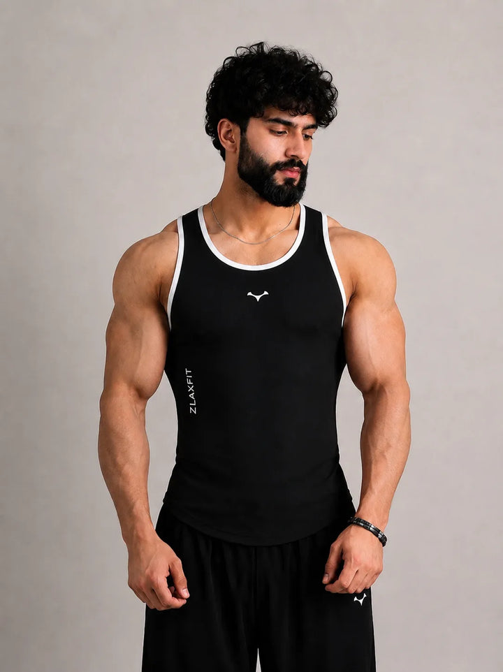 Zlaxfit black compression vest for gym training