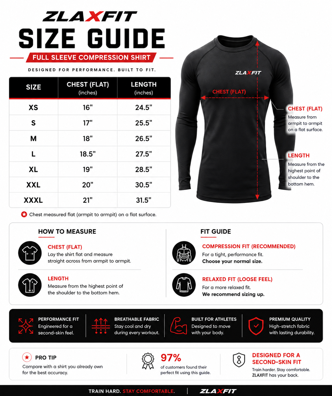 Spider Web Compression (Dark) Size Guide