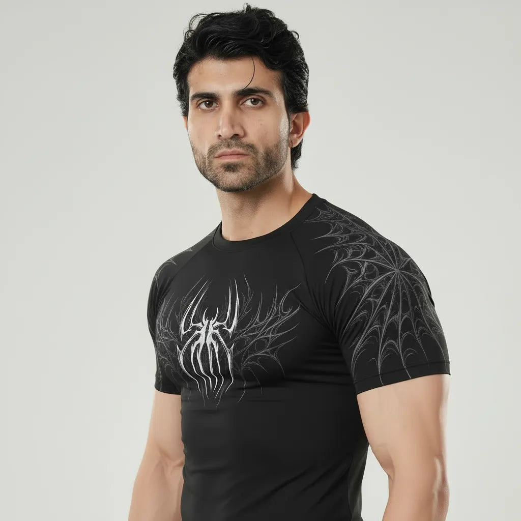 Spider Web Compression-T-Shirt (White)