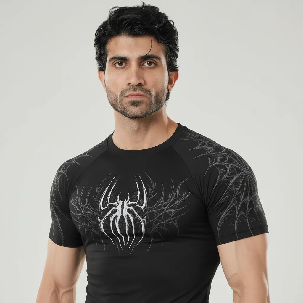 Spider Web Compression-T-Shirt (White)