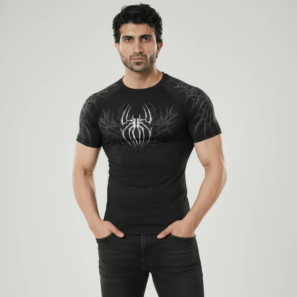 Spider Web Compression-T-Shirt (White)