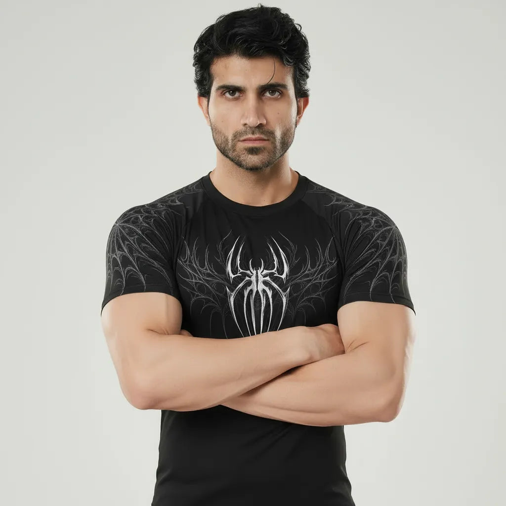 Spider Web Compression-T-Shirt (White)