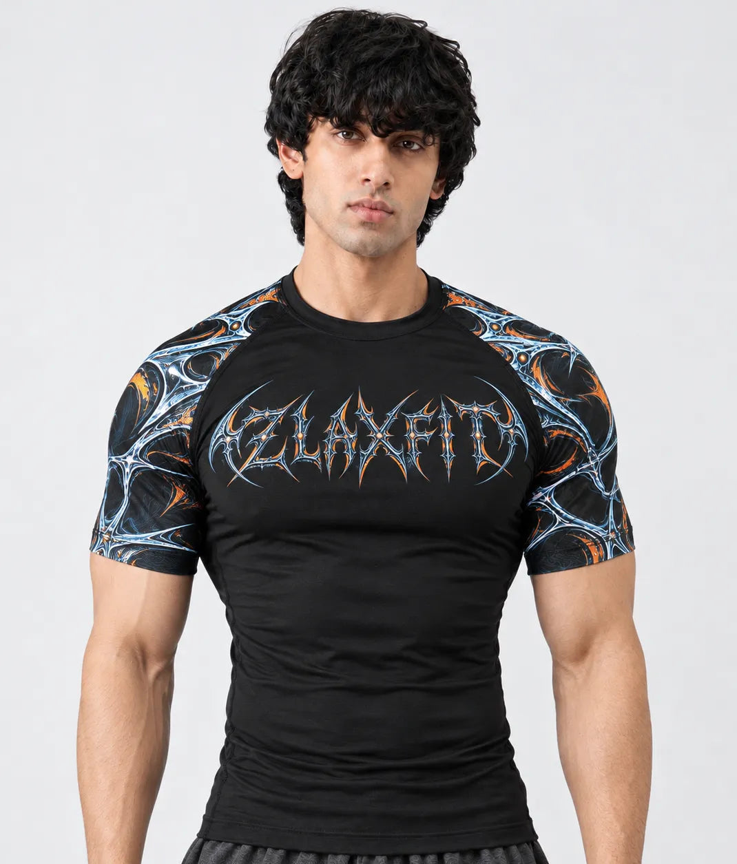 Black athletic workout top for men