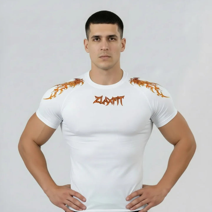 Cobra Heat Compression White for men by Zlaxfit premium gym wear in Pakistan