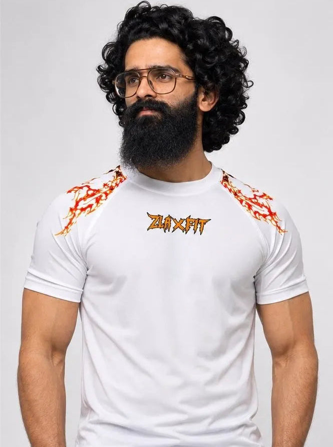 Cobra Heat Compression White for men by Zlaxfit premium gym wear in Pakistan
