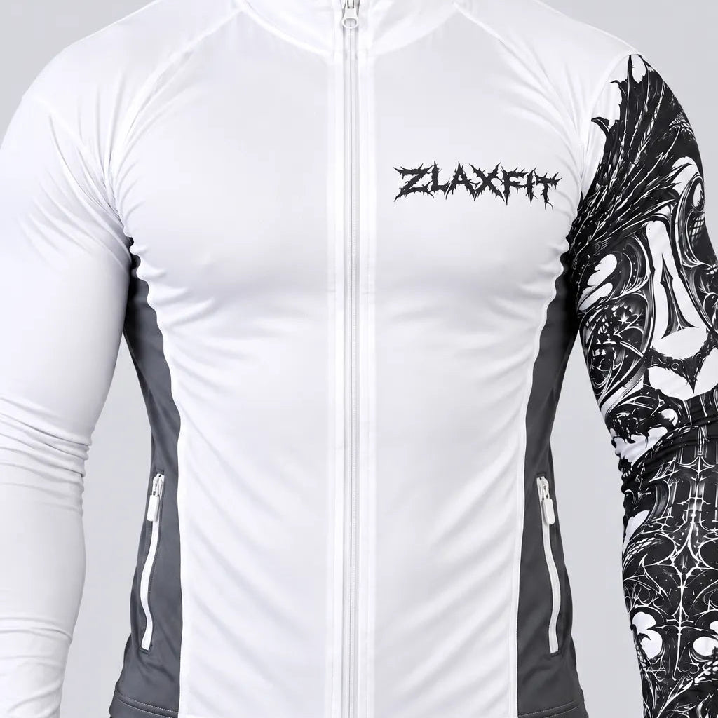 Kuro Divinity white jacket for gym and activewear