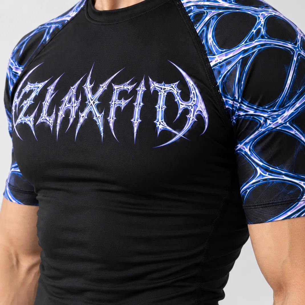 Men's black muscle-fit gym shirt