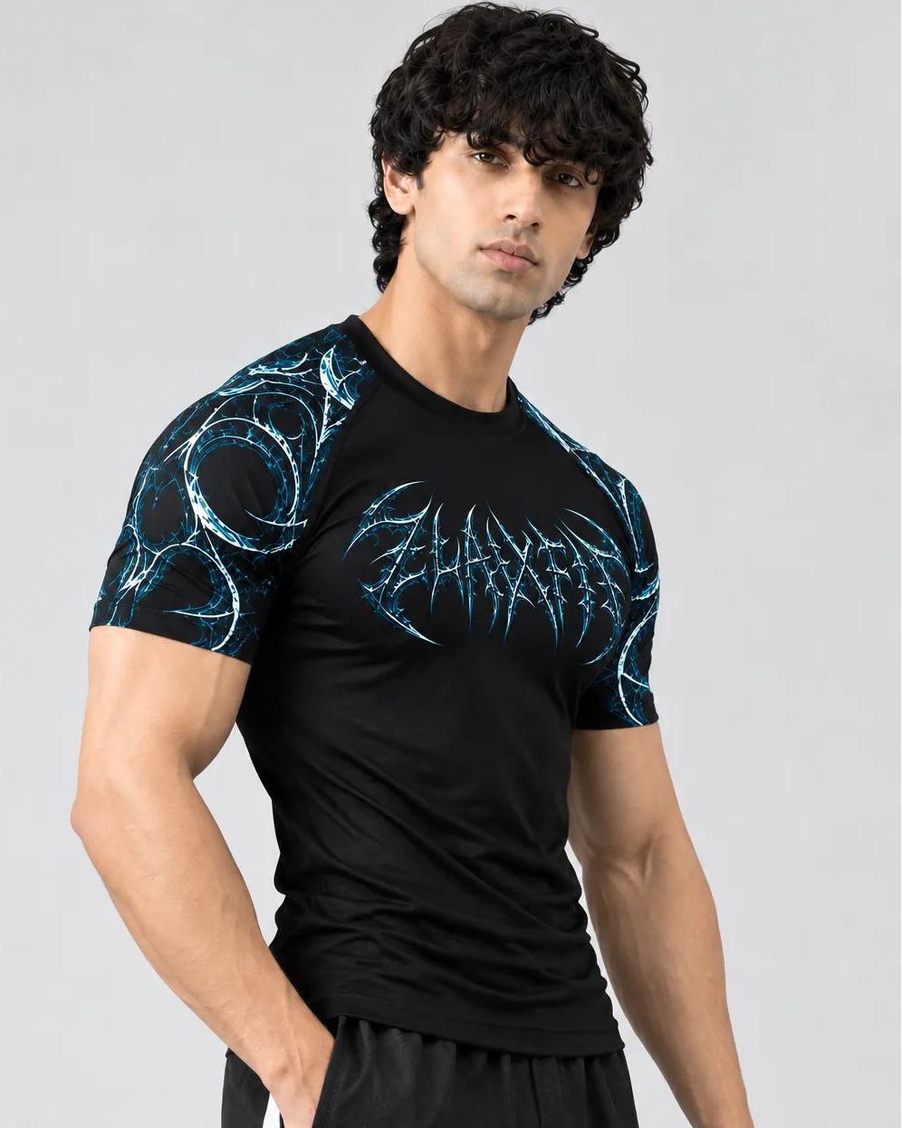 Men's black training shirt from ZlaxFit