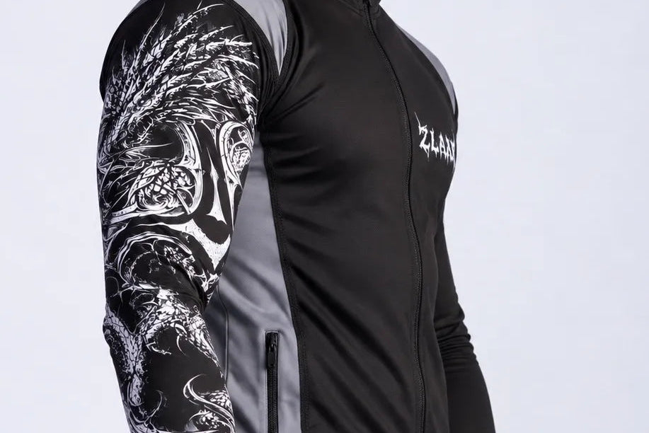 Men's black zip-up gym jacket