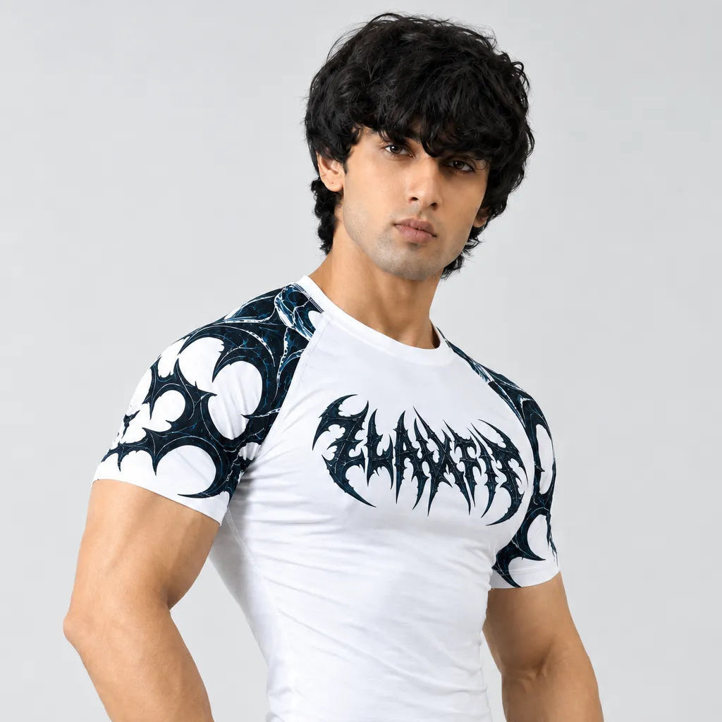 Men's white training shirt from ZlaxFit