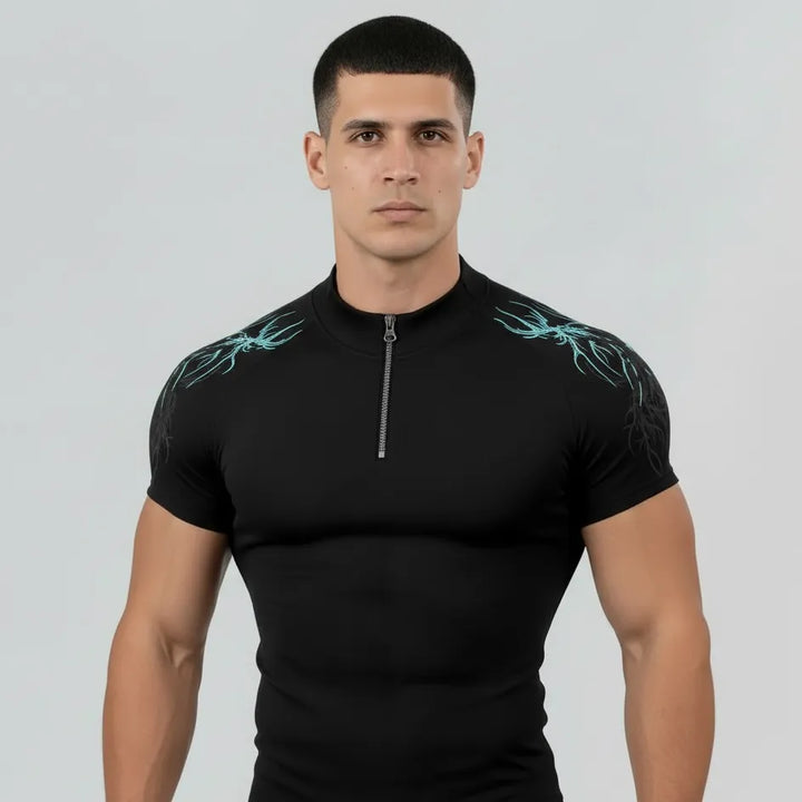 Prime Arc Zip Compression Baby Blue by Zlaxfit performance gym wear