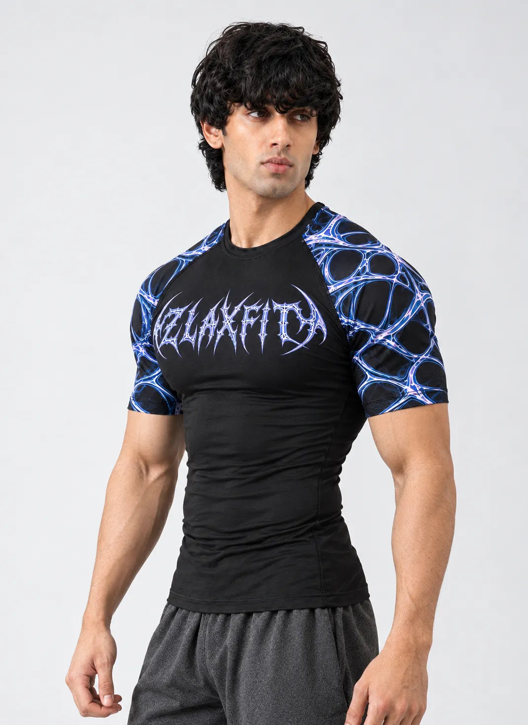 ZlaxFit black workout shirt for men's fitness training